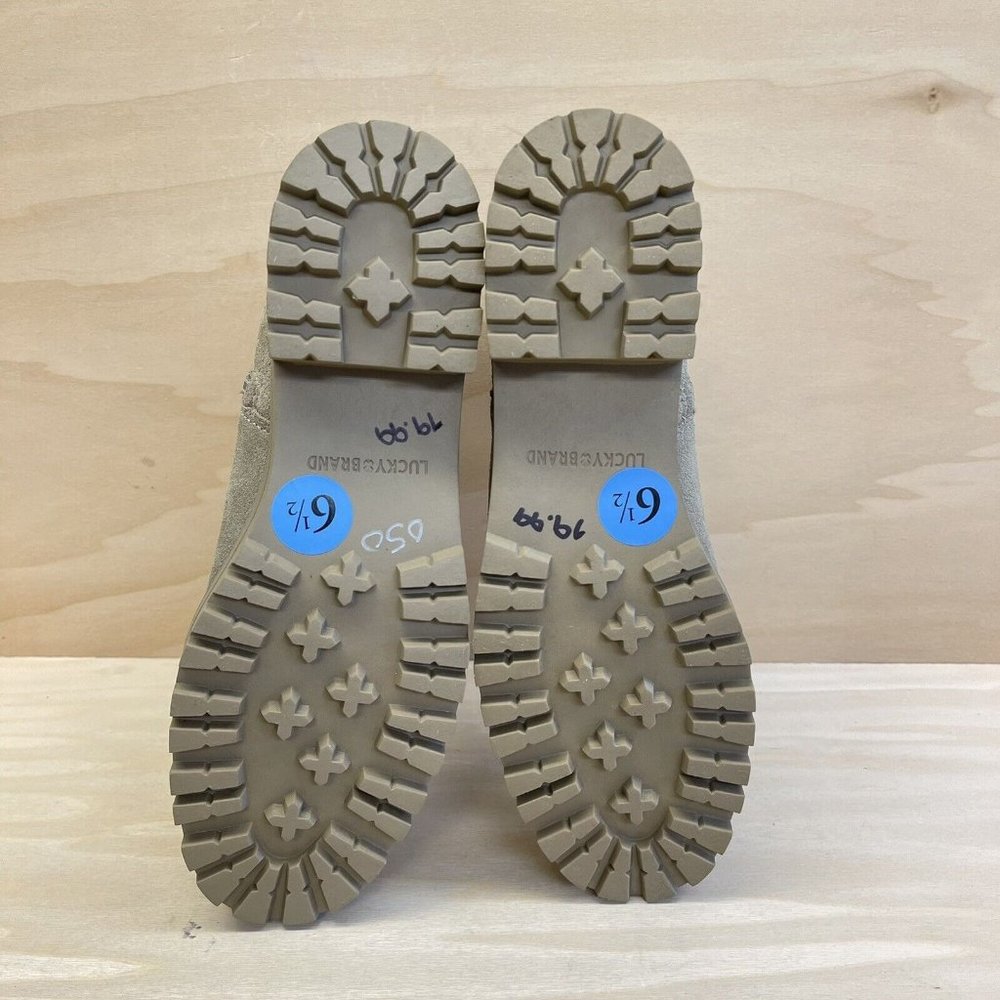 Lucky Brand Womens Suede Hazyl Pull On Ankle Boots Fossilized Size 6.5M NEW - Picture 7 of 7